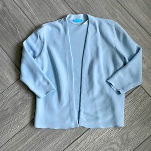 J. McLaughlin LaJolla Light Blue Open Front Cardigan Sweater - Medium